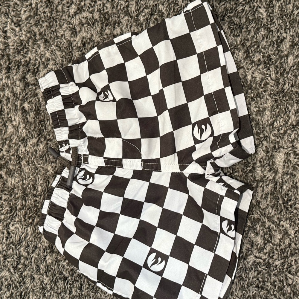 Checkered Black and White Shorts